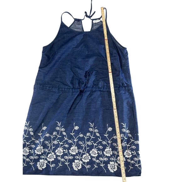 Westport Dress With Floral Embroidery Drawstring Waist & Tie Back Petite L - Picture 6 of 8